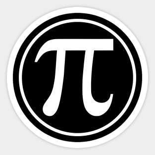 Pi Logo - Pi Symbol in a Circle - White Text Sticker